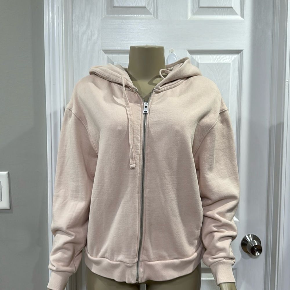 ALL SAINTS VIOLET HOODIE ALMOND PINK M RUCHED BACK.